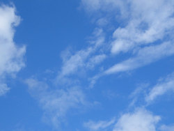 I see nothing but blue skies.