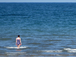 Can't keep the girl out of the water.